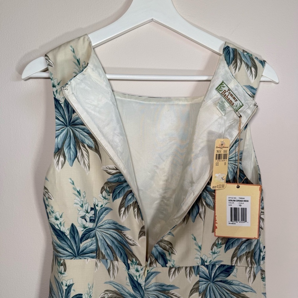 NWT Tommy Bahama Floral Shift Dressy Dress 100% Silk Tropical Leaves 10 - Picture 4 of 9